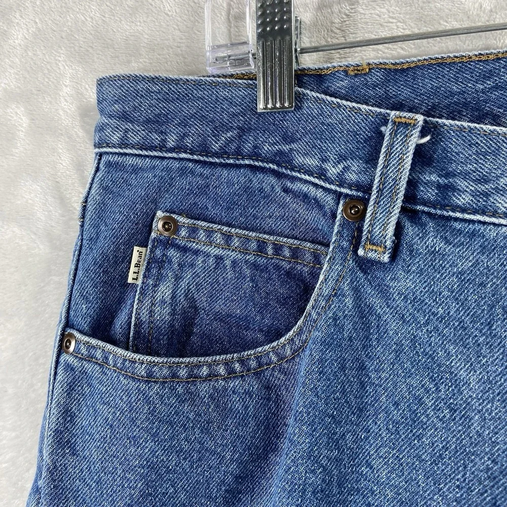 L.L. Bean Jeans mens 34x32 Flannel Lined Relaxed Fit Denim Blue Outdoor Workwear